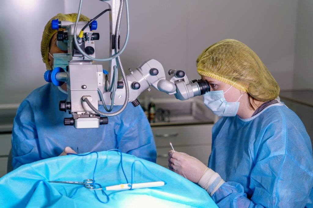 Blepharoplasty plastic surgery. Rejuvenation of the area around the eyes
